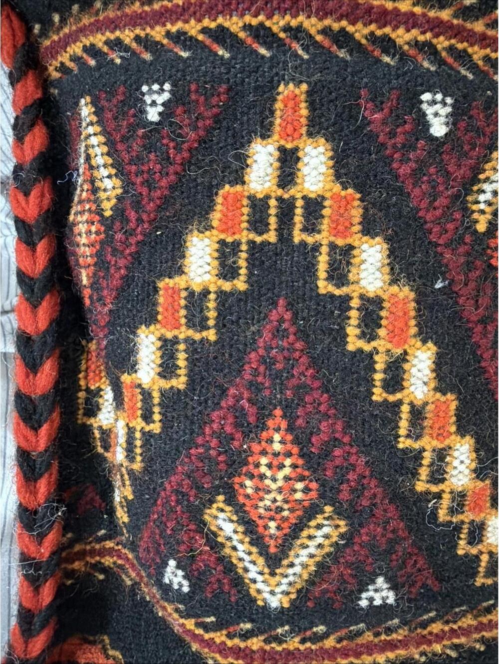 Vtg 20x15” Wool Ethnic Tribal Southwestern Cowboy Kilim Lumbar Throw Pillow Pair - Picture 4 of 8
